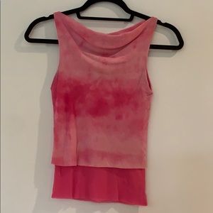 Tie dye pink tank top